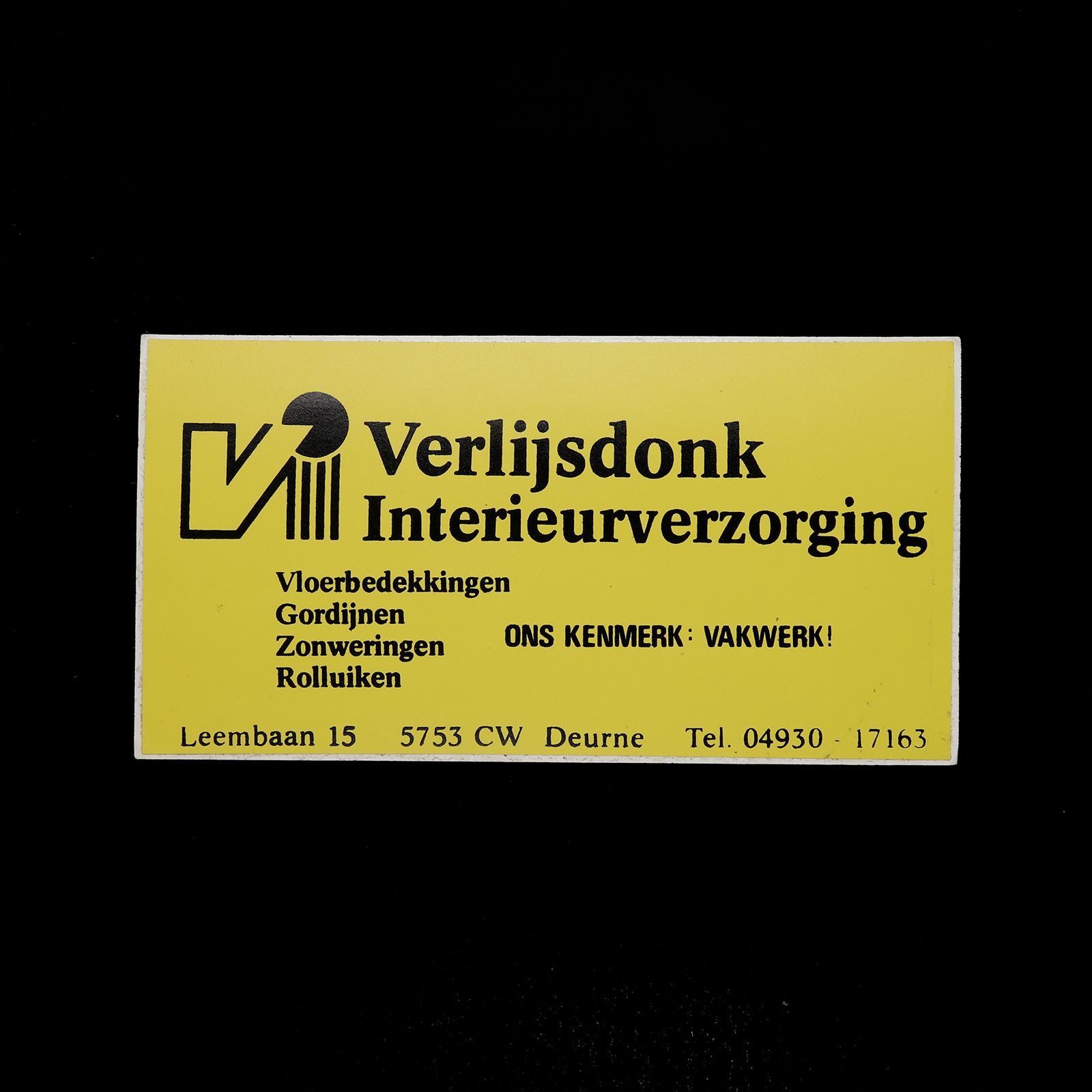 「Verlijsdonk Interieurverzorging」ヴィンテージステッカー ヨーロッパ