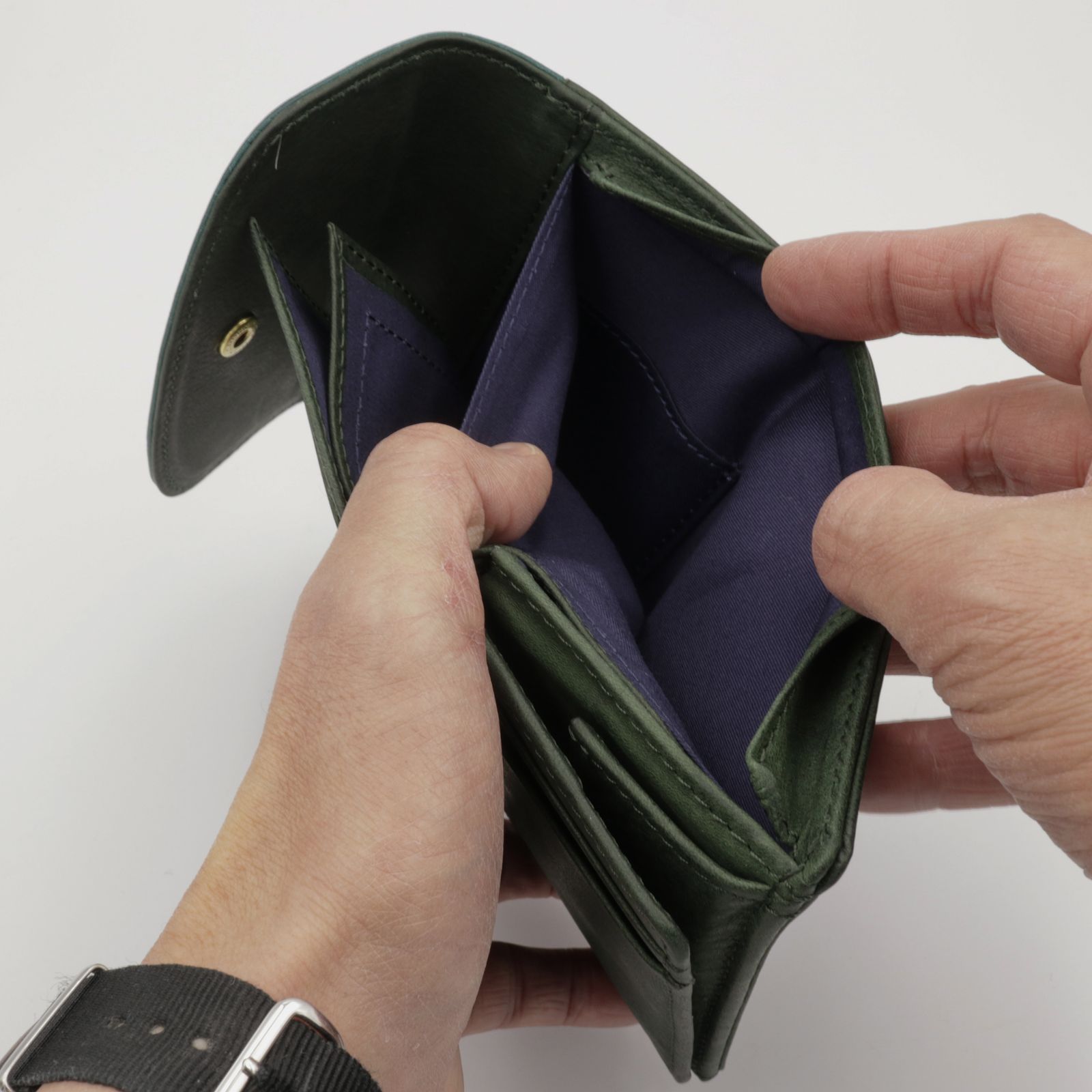 「PUFU」ミドル財布 グリーン