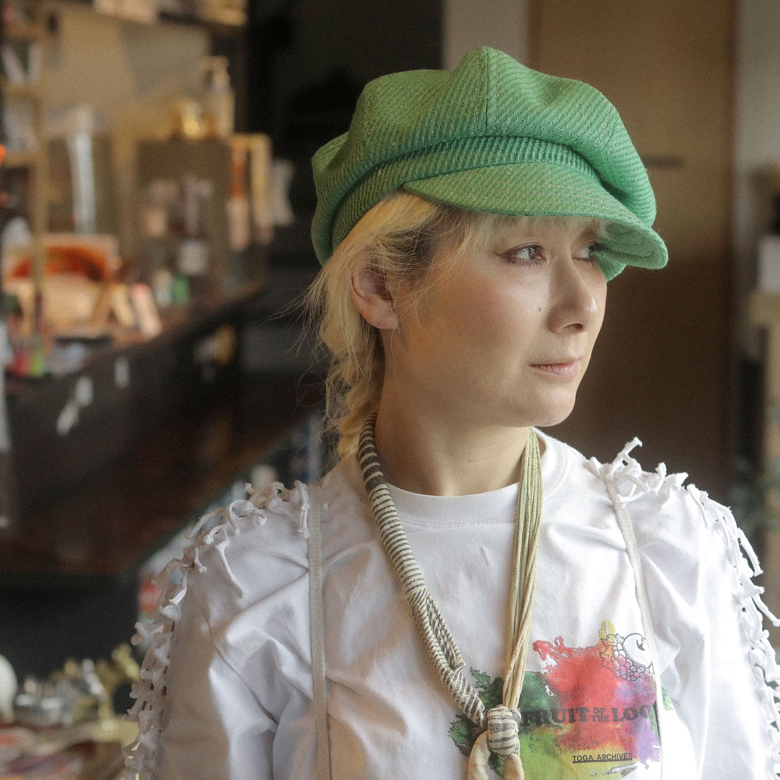 【送料無料対象外】8枚はぎのキャスケット グリーン