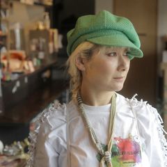 【送料無料対象外】8枚はぎのキャスケット グリーン