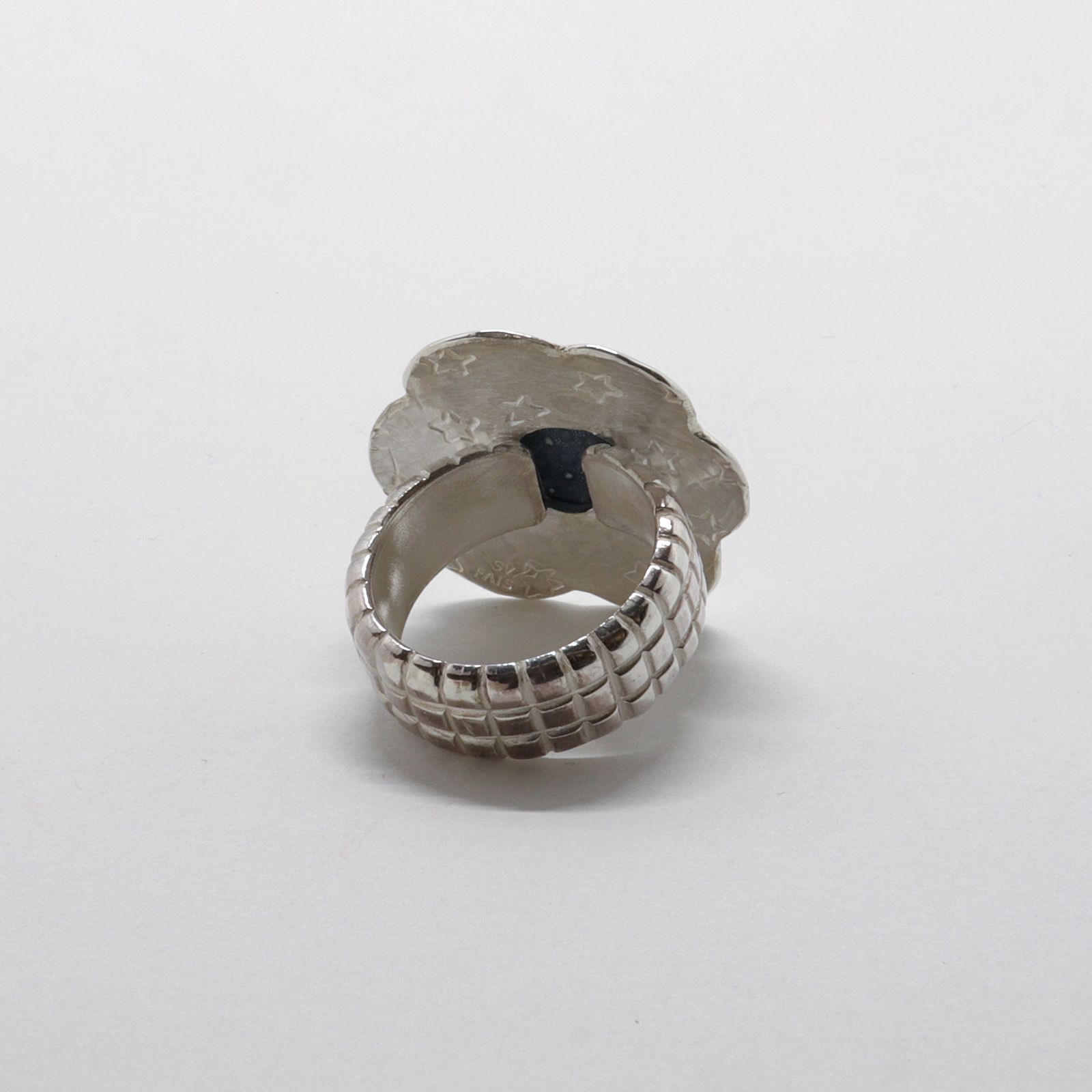 「Blue Sponge Coral Flower Ring」リング
