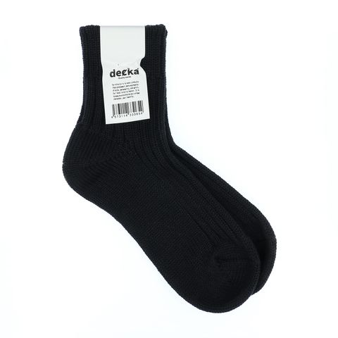 Low Gauge Rib Socks Short Length ブラック