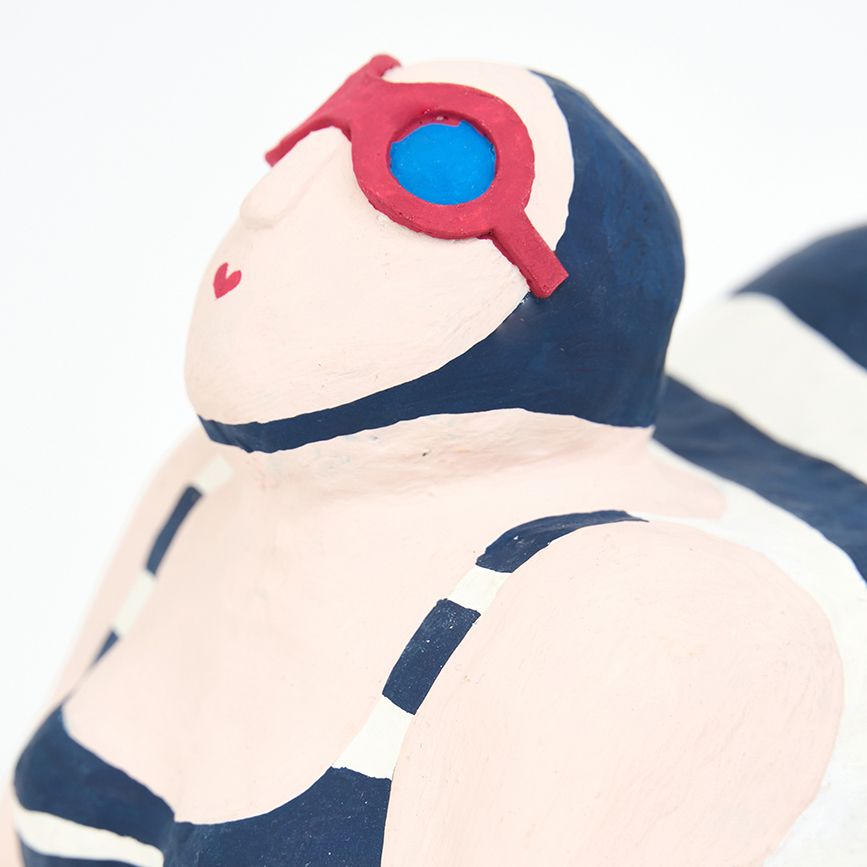PAPIER MACHE SUNBATHING MADAME 【BATELA】