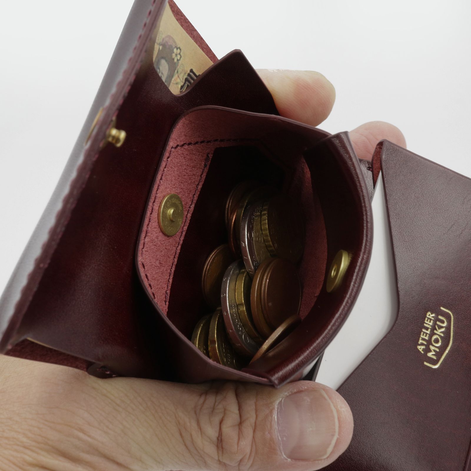 「三つ折りミニ財布PALUMO Rugato」black