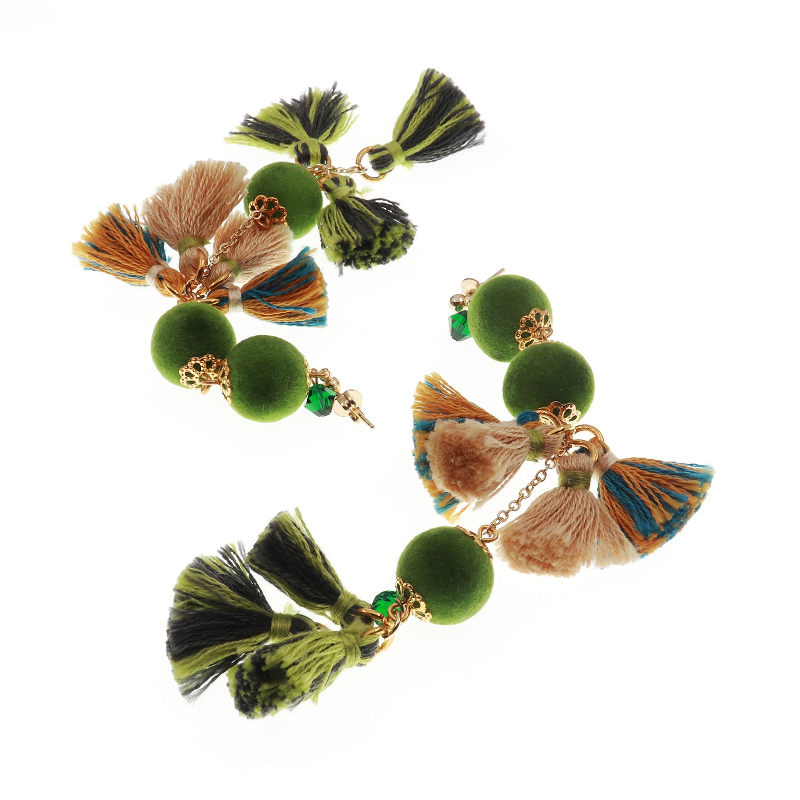 「SON 段々」ピアス グリーン【collection de couleurs de sachikoism】