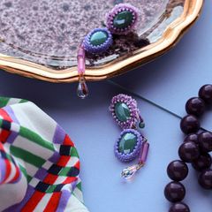 「Oval」イヤリング パープル【collection de couleurs de sachikoism】