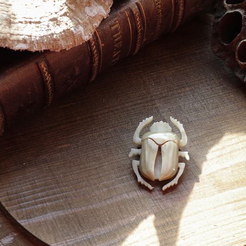 「ブロンドホーン甲虫」ブローチ