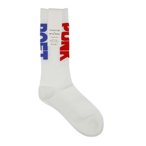 Punk&Poet Socks White x BlueRed 靴下