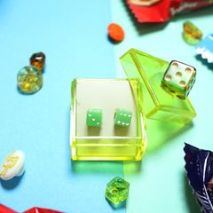 「80s BOXダイス」 グリーン ピアス イギリス