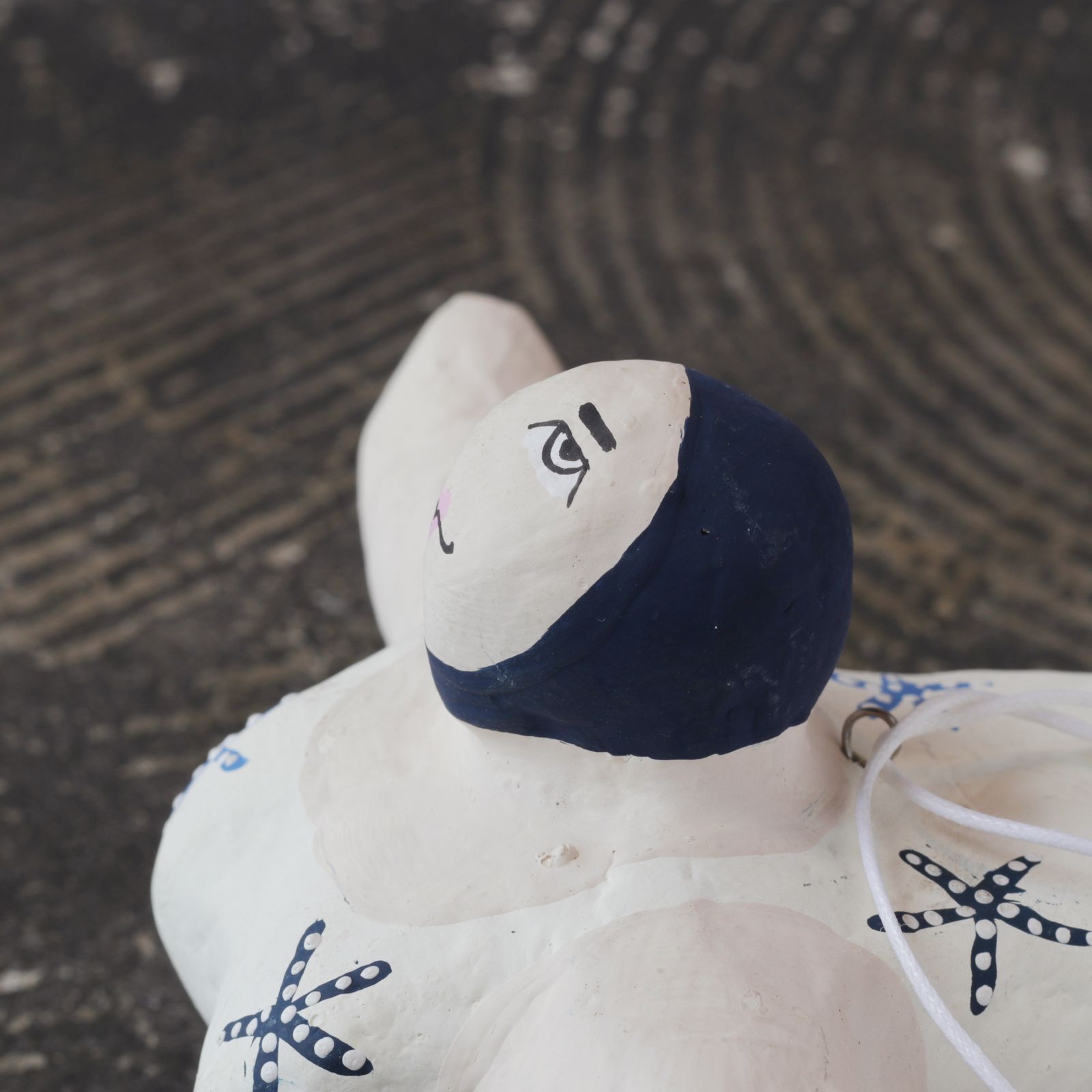 PAPIER MACHE LITTLE HANGING DIVER WHITE 【BATELA】