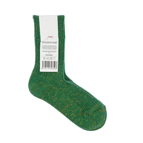 Heavyweight Glitter Ribbed Socks グリーン 靴下