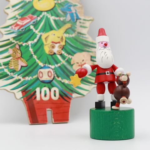 「Santa&Teddy Bear」DETOA Wooden Push Up Toy