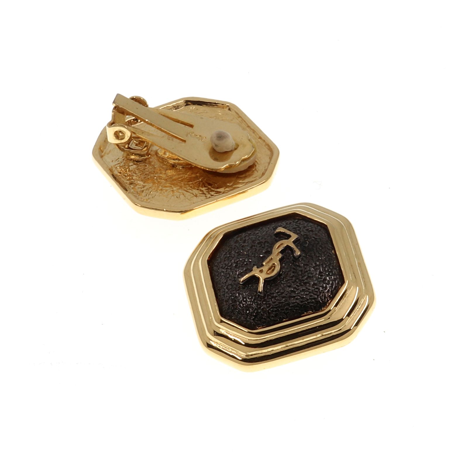 「スクエアロゴ」イヤリング フランス YSL