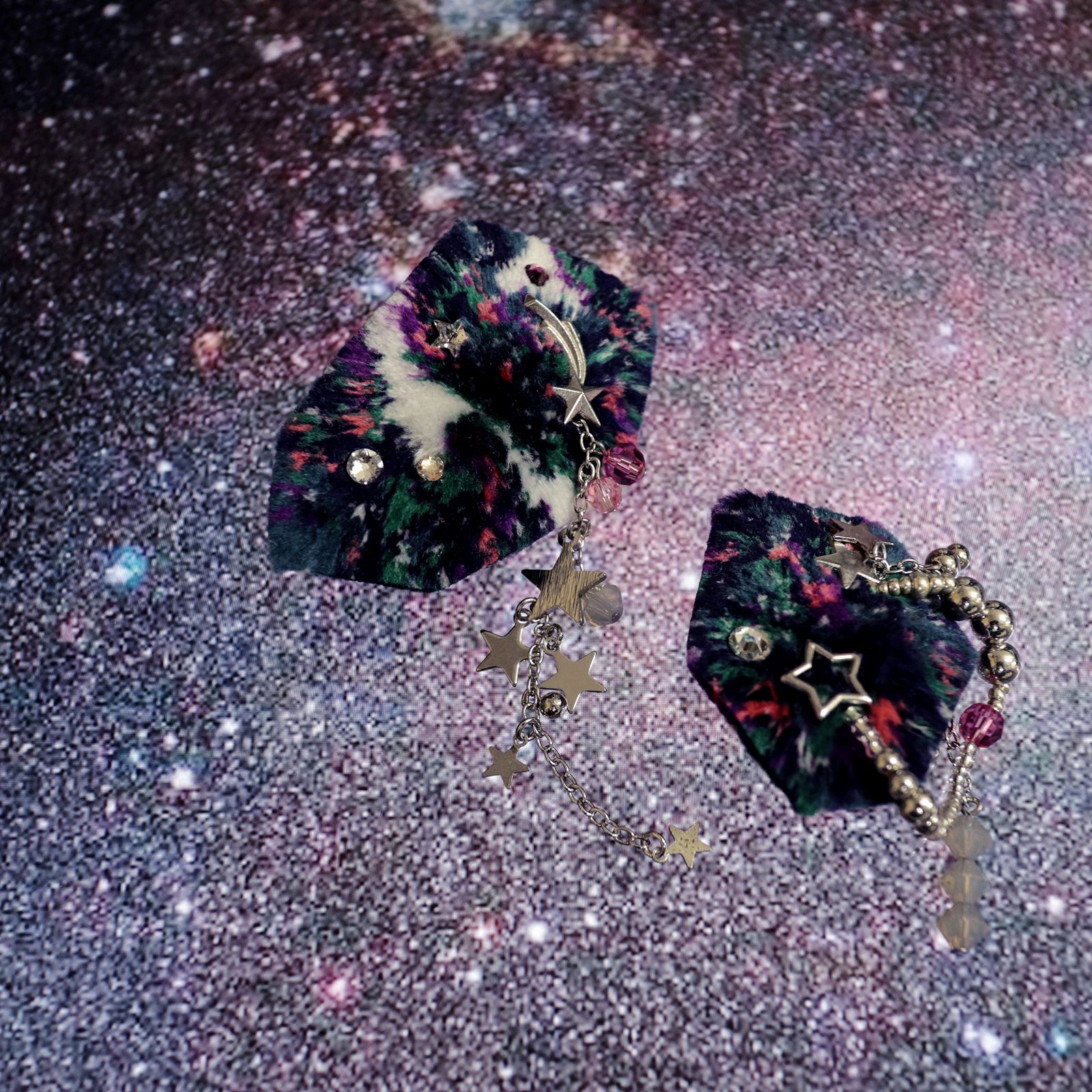 「TRIBO 宇宙絵本コラージュ」イヤリング【La cosmologie de sachikoism】