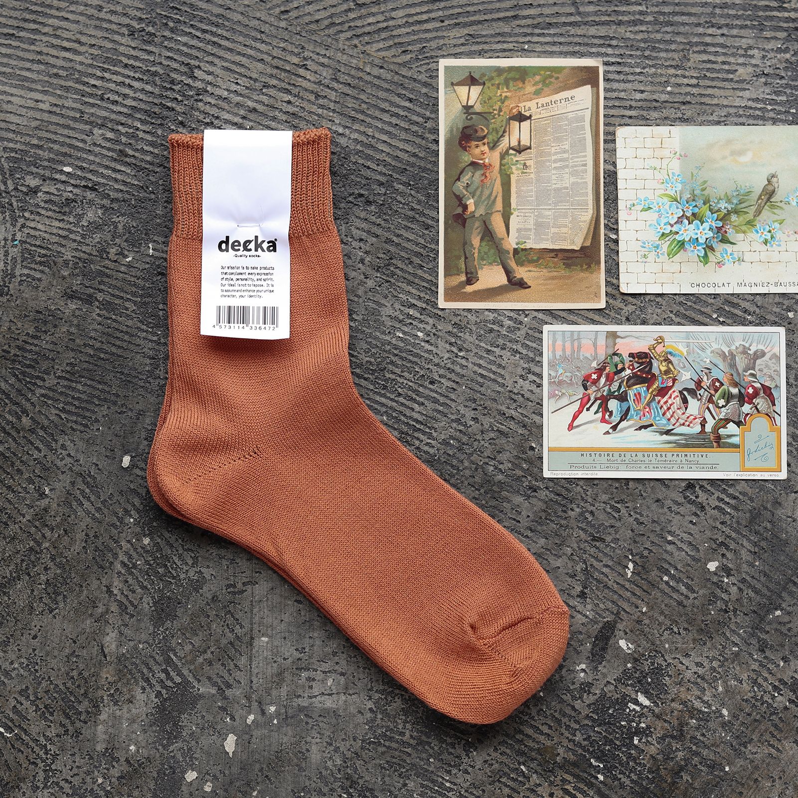 Mercerized Socks GIZA テラコッタ 靴下