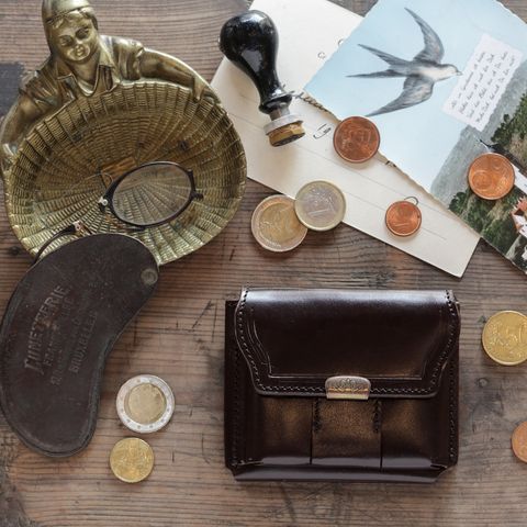 【Dual】ギャルソンコンパクトウォレット サドルプルアップ  チョコ