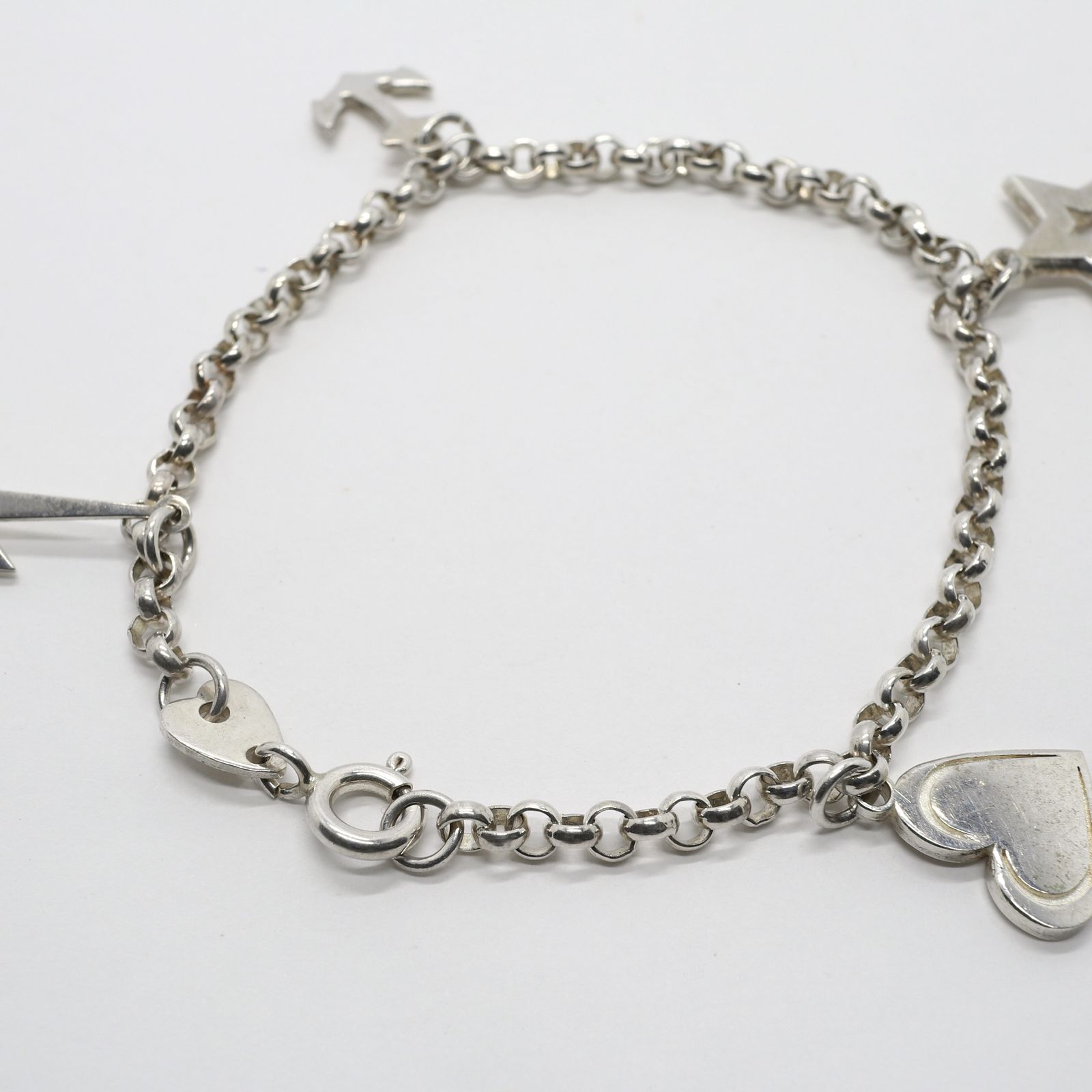 「アンカーハートスター＆サンダーチャーム」ブレスレット ヨーロッパ silver925