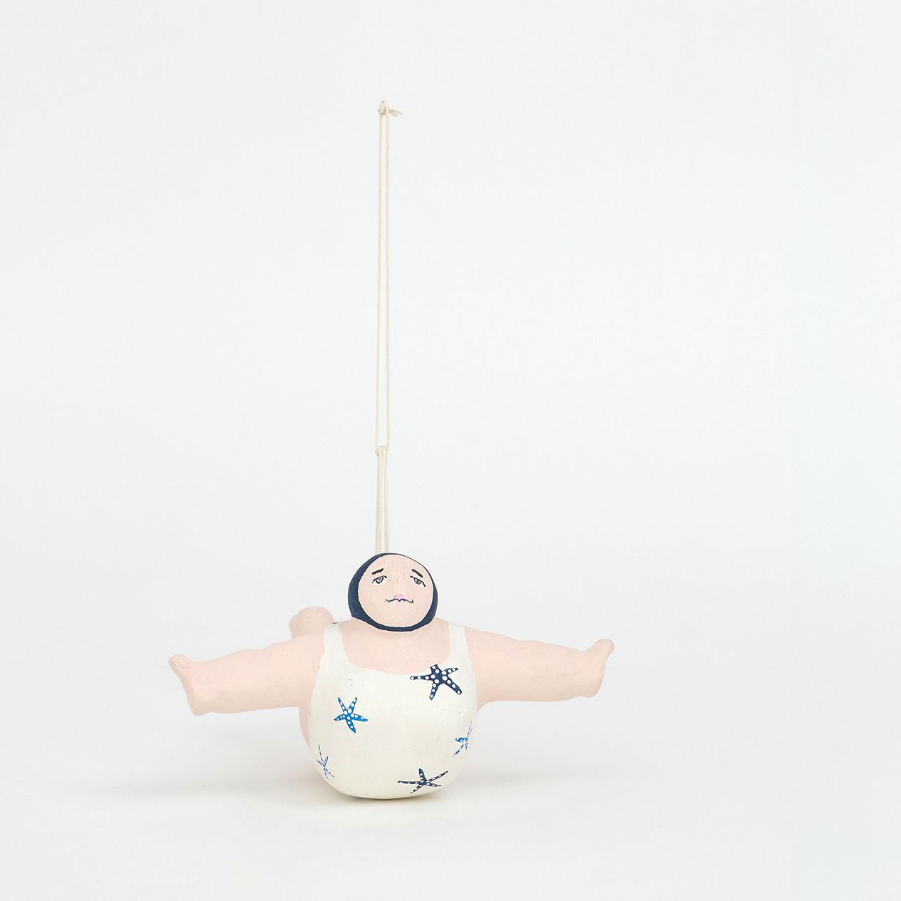 PAPIER MACHE LITTLE HANGING DIVER WHITE 【BATELA】