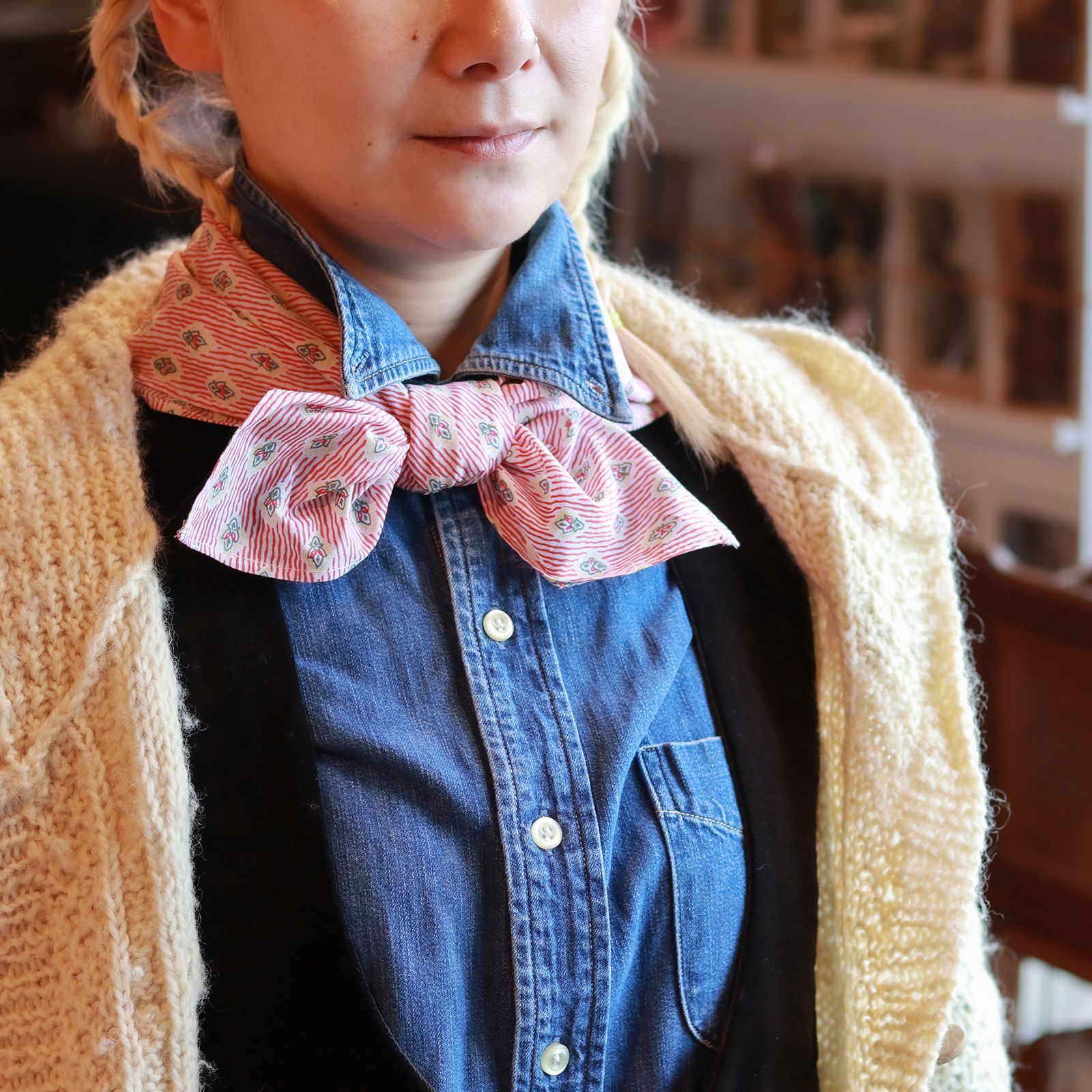 「CALISSON RAYE」TERRACOTTA バンダナ フランス