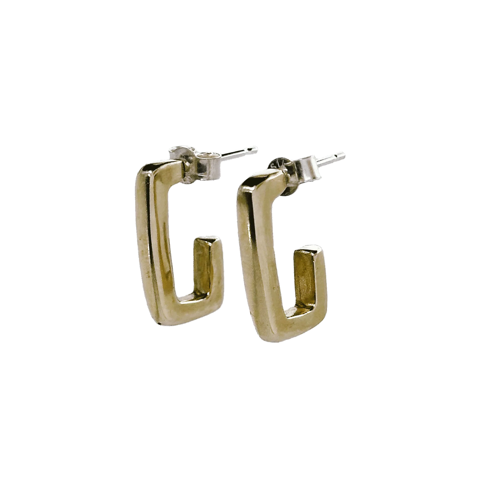 「Small Suquare Hoop Earring(brass)」ピアス