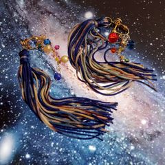 「TEO 星雲染めビーズ」イヤリング【La cosmologie de sachikoism】