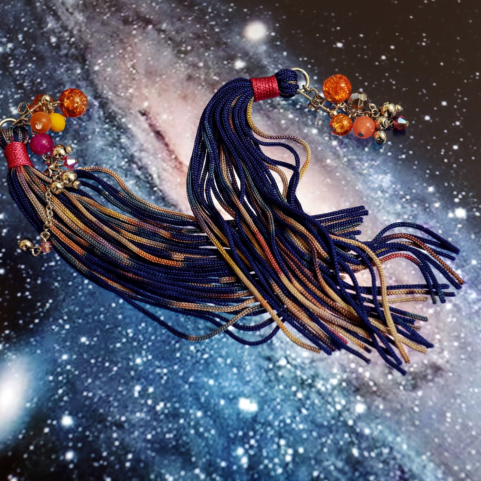 「TEO 星雲染めビーズ」ピアス【La cosmologie de sachikoism】