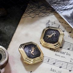 「スクエアロゴ」イヤリング フランス YSL