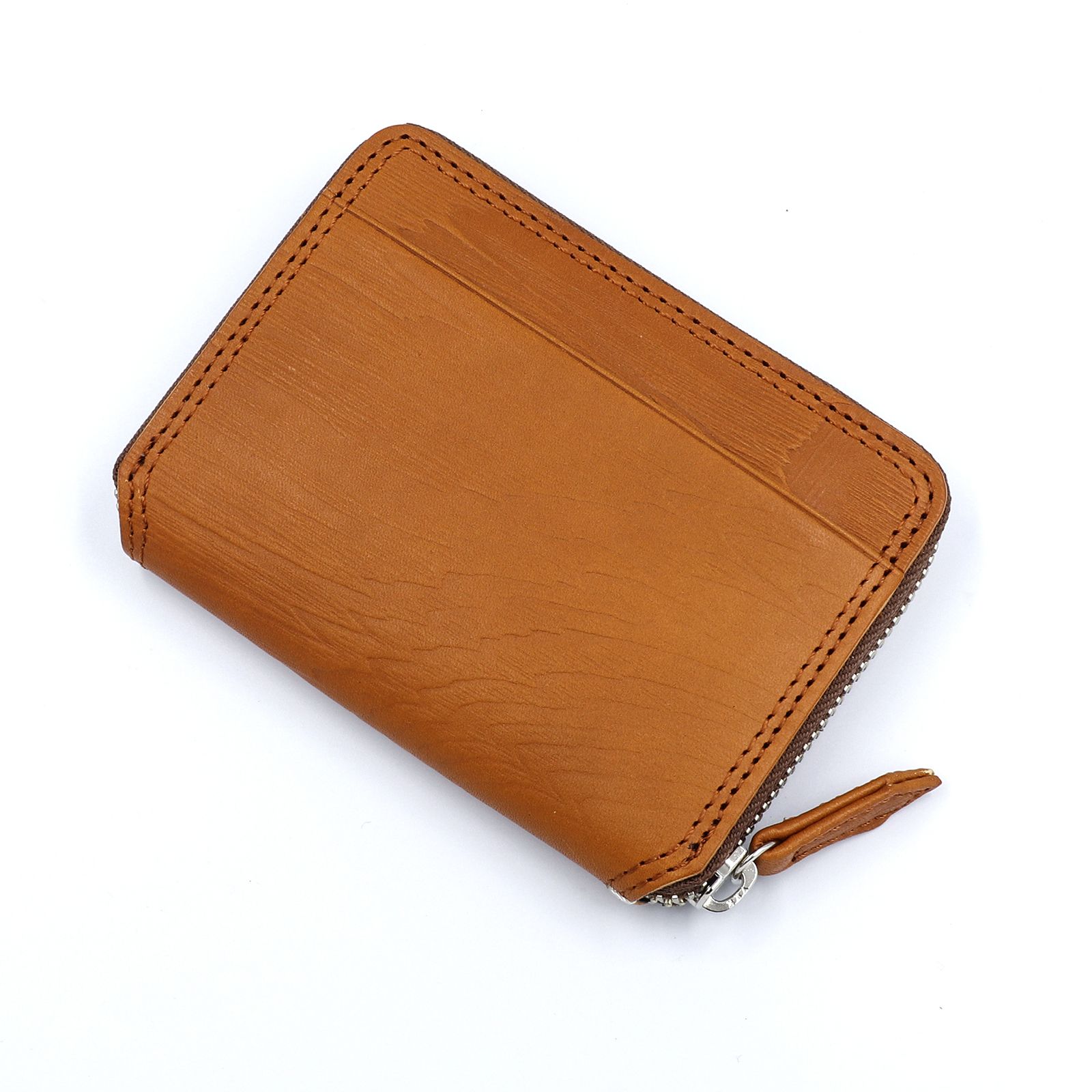 「MOKU」ラウンドミドル財布 キャメル