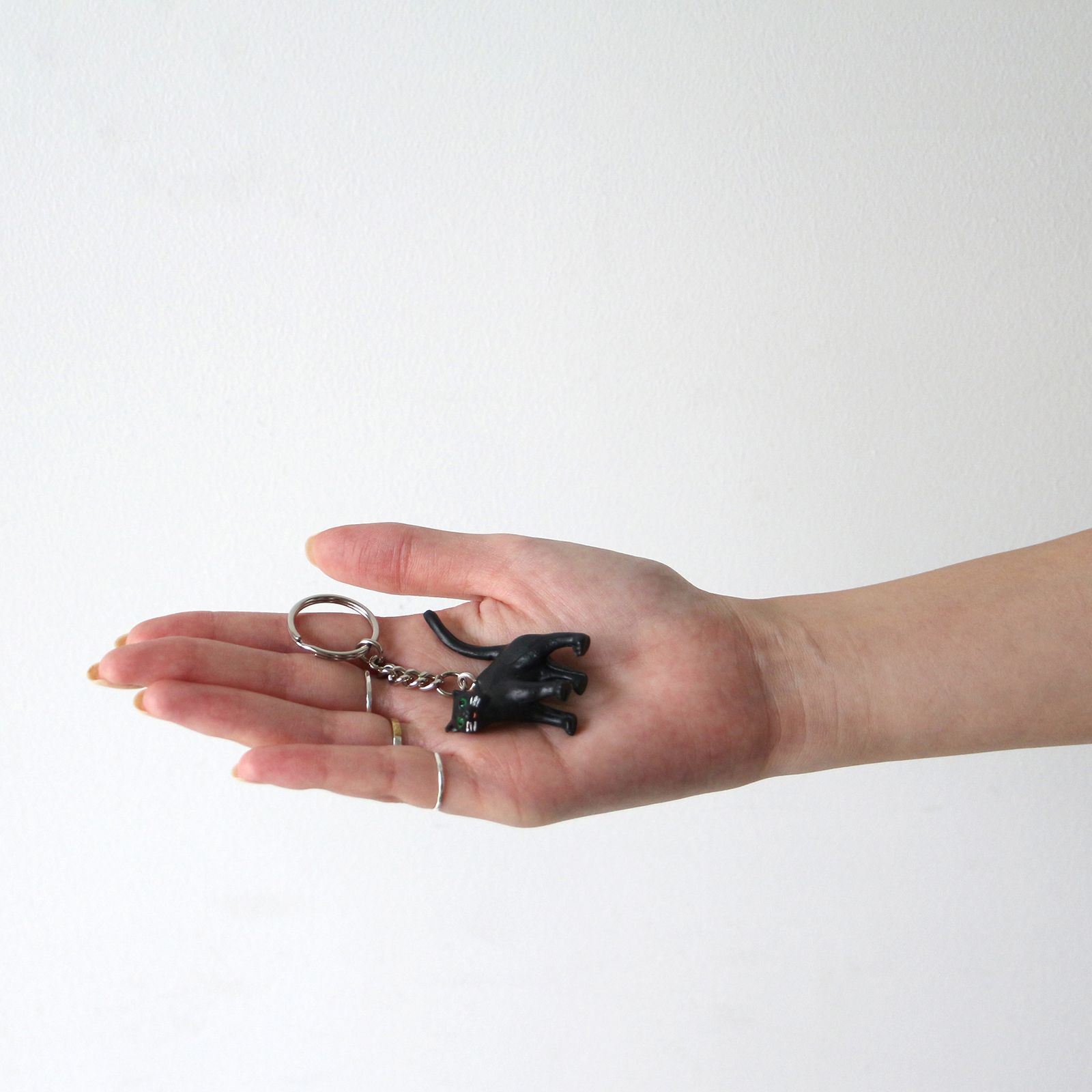 「ALFRED FISCHER KEY RING」cat black ドイツ