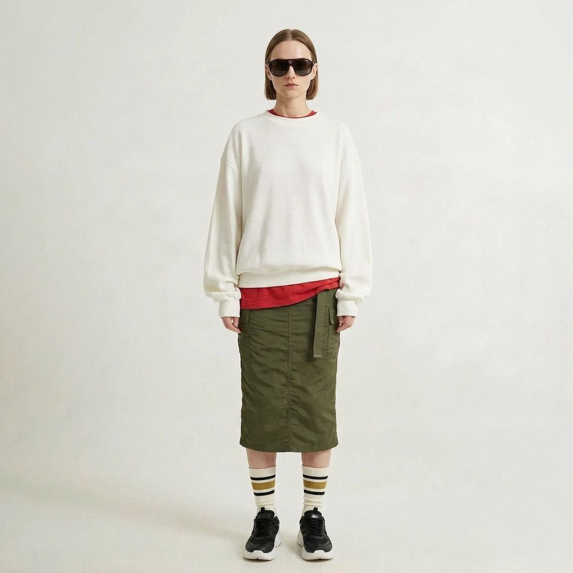 Acrylic Wool Thermal Shirt ホワイト