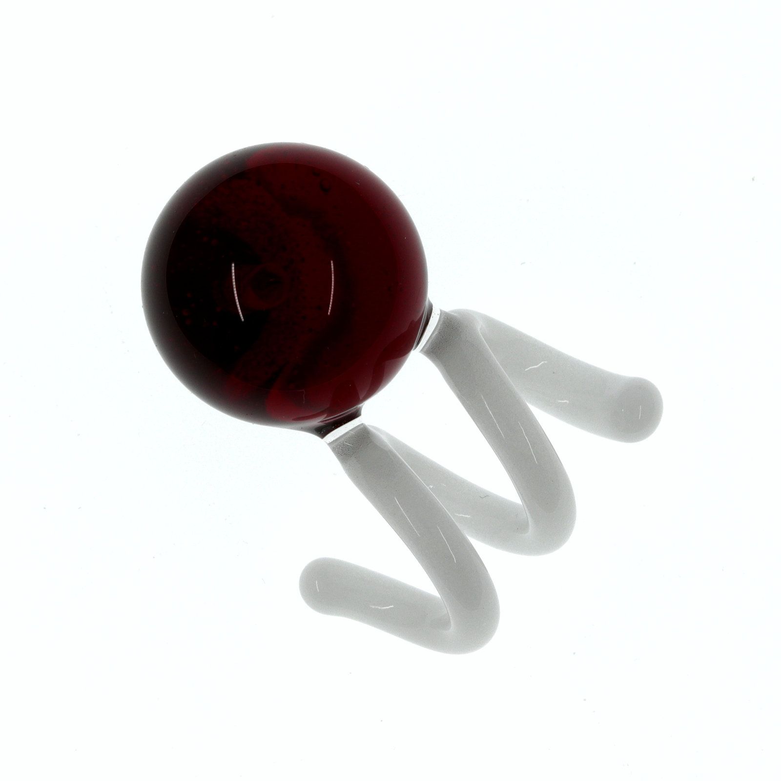 「New Spiral Glass」ピアス(片耳) レッド×ホワイト