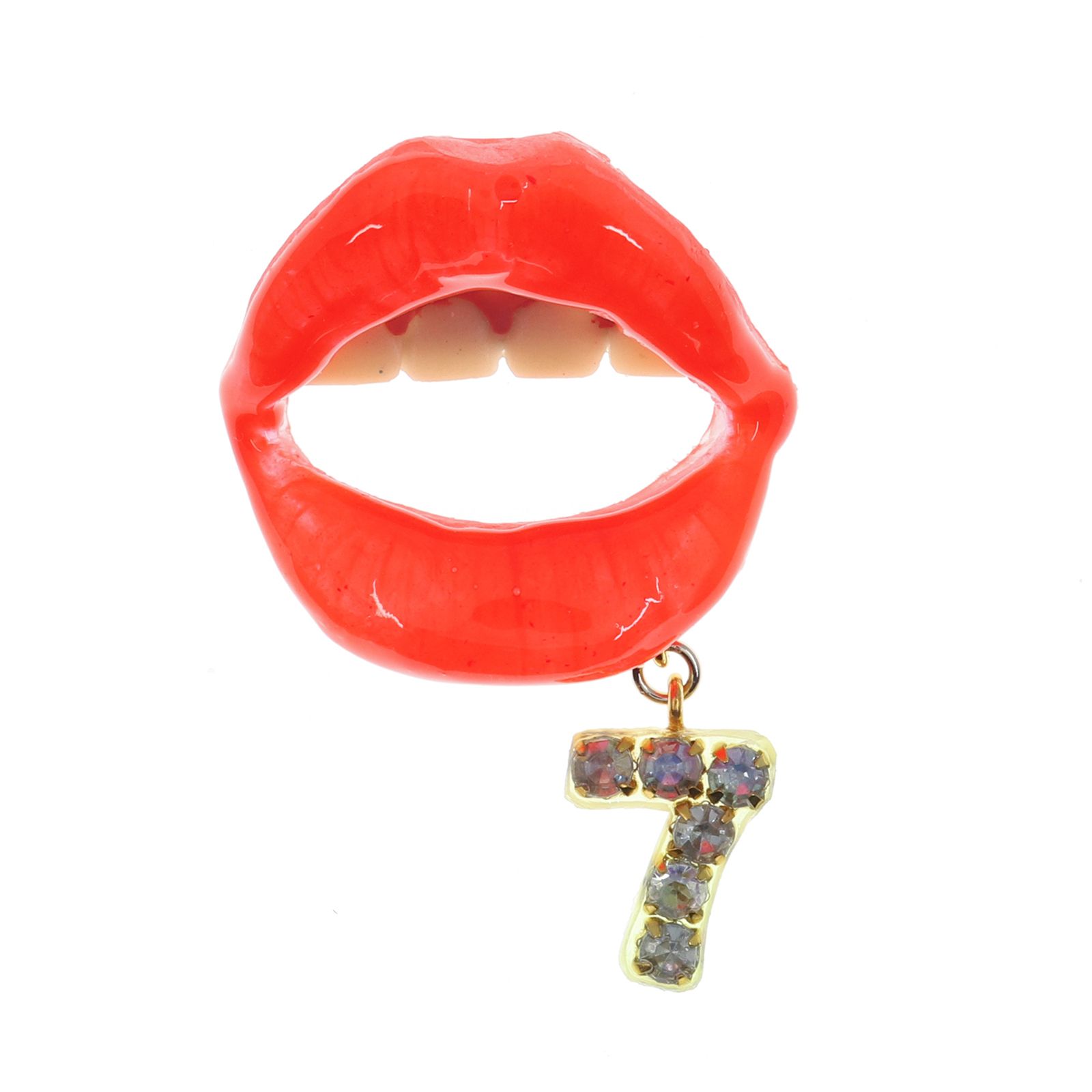 「LIP7ラインストーン」ブローチ