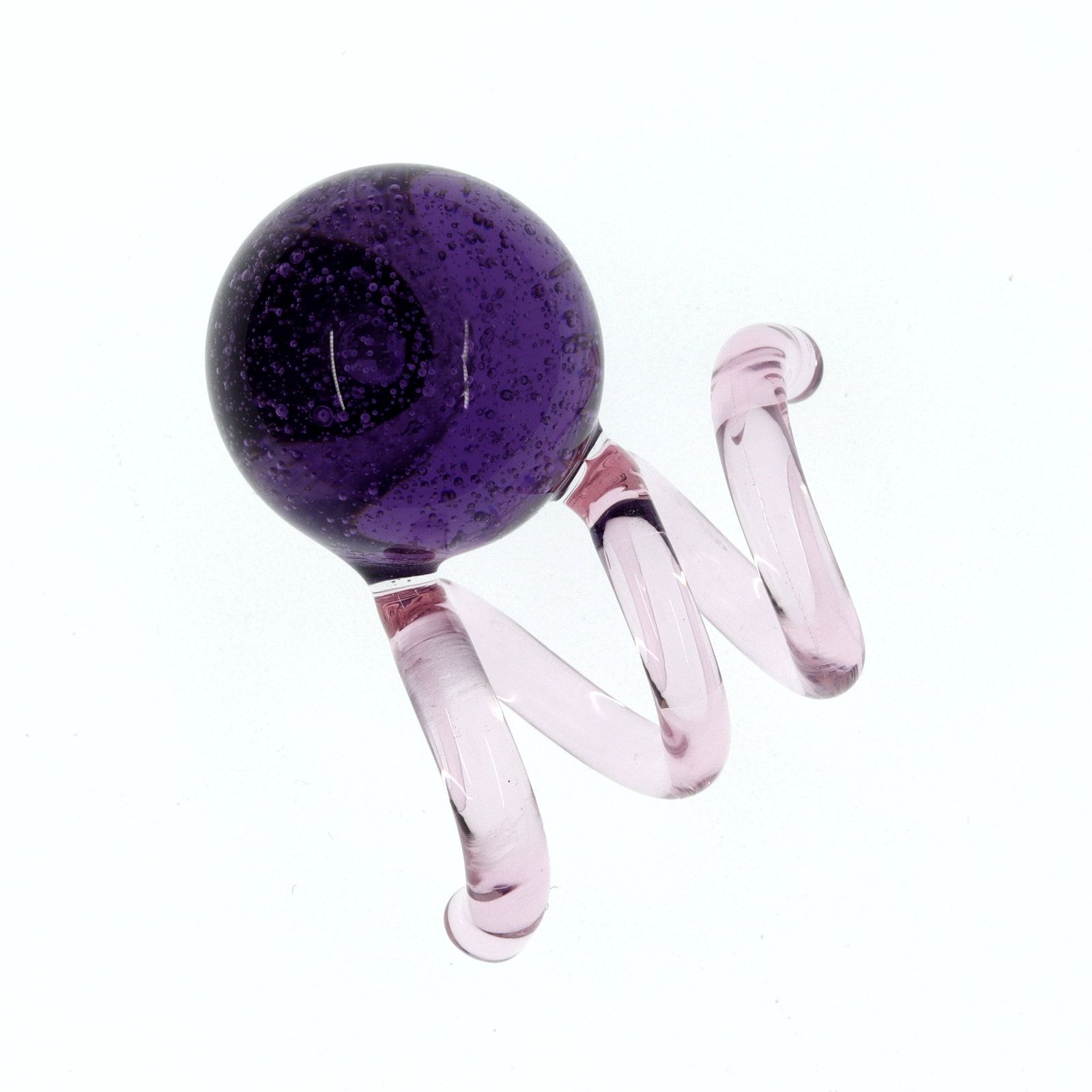 「New Spiral Glass」ピアス(片耳) パープル×ピンク