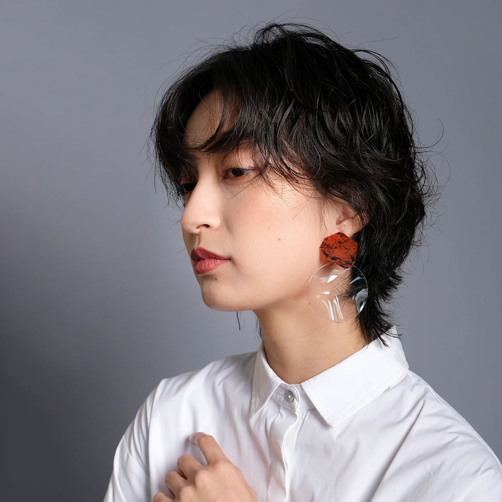「Tortoiseshell Circl+Clear」イヤリング
