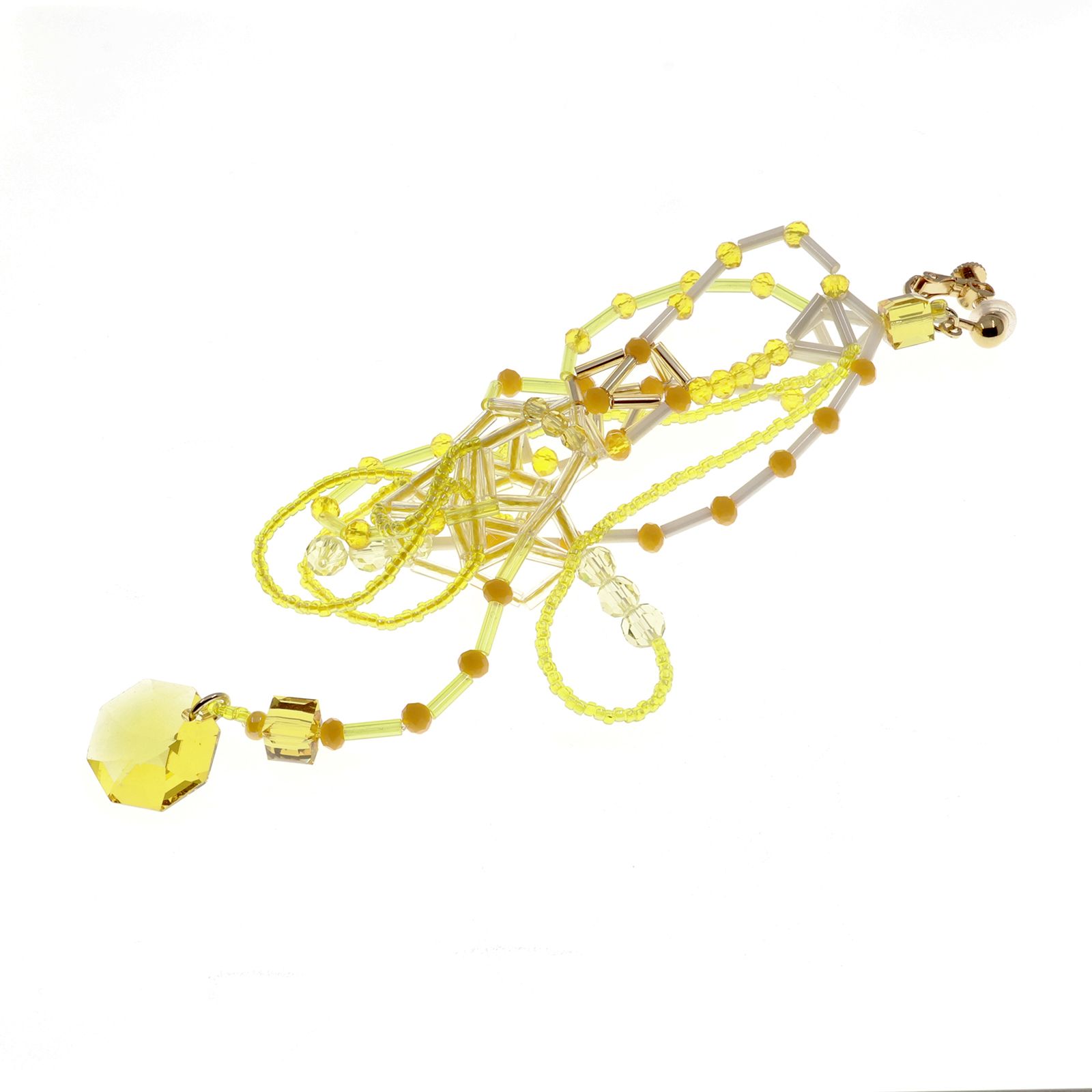 「Himmeli ドレス」イヤリング（片耳） イエロー【collection de couleurs de sachikoism】