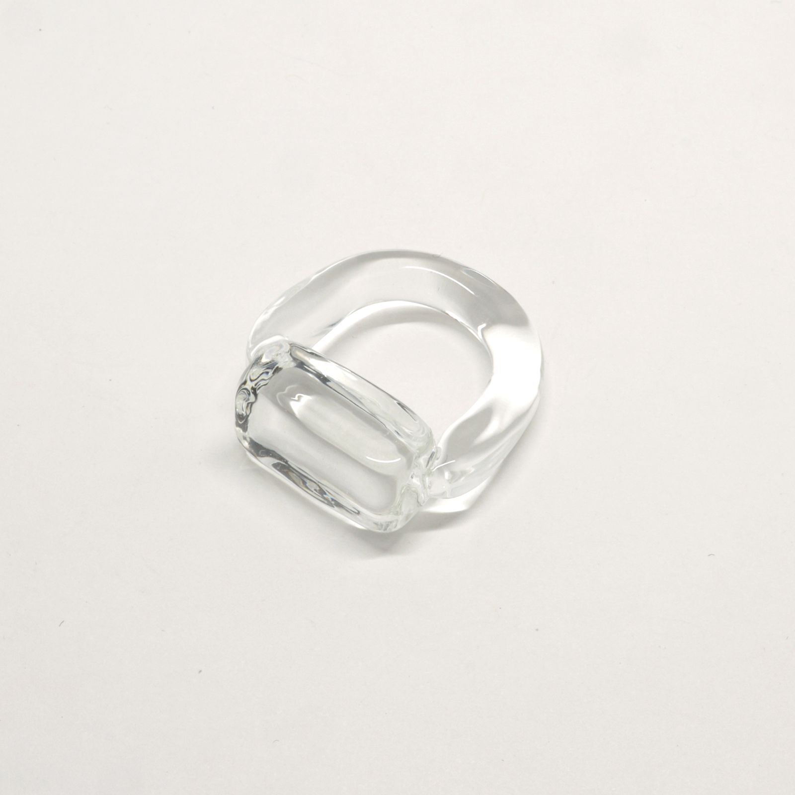 「Glass Square Ring」リング クリア