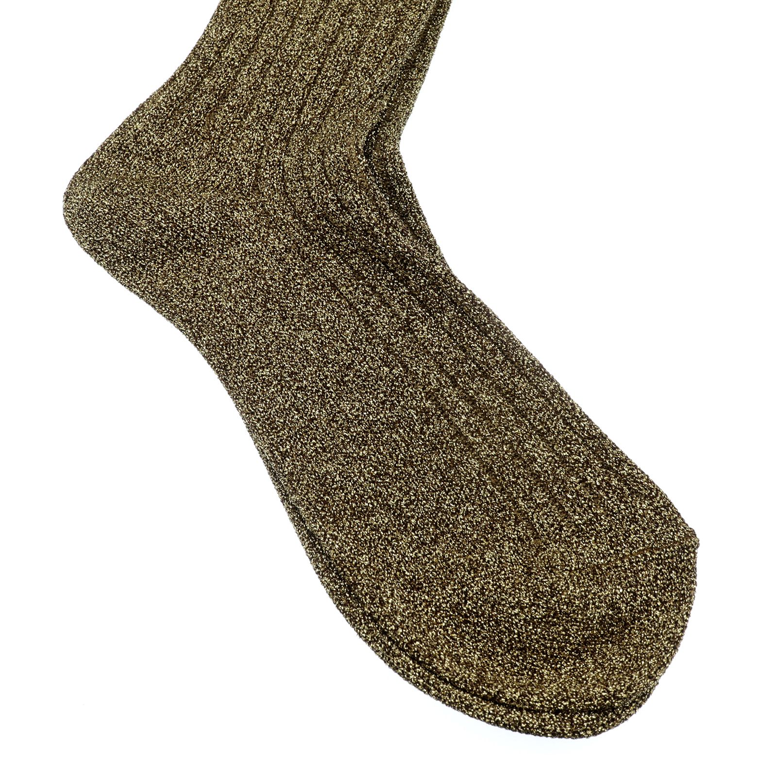 Glitter Ribbed Socks アンティークゴールド 靴下