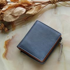 「BOTANICAL」 Lファスナー短財布 ネイビー（藍染め）
