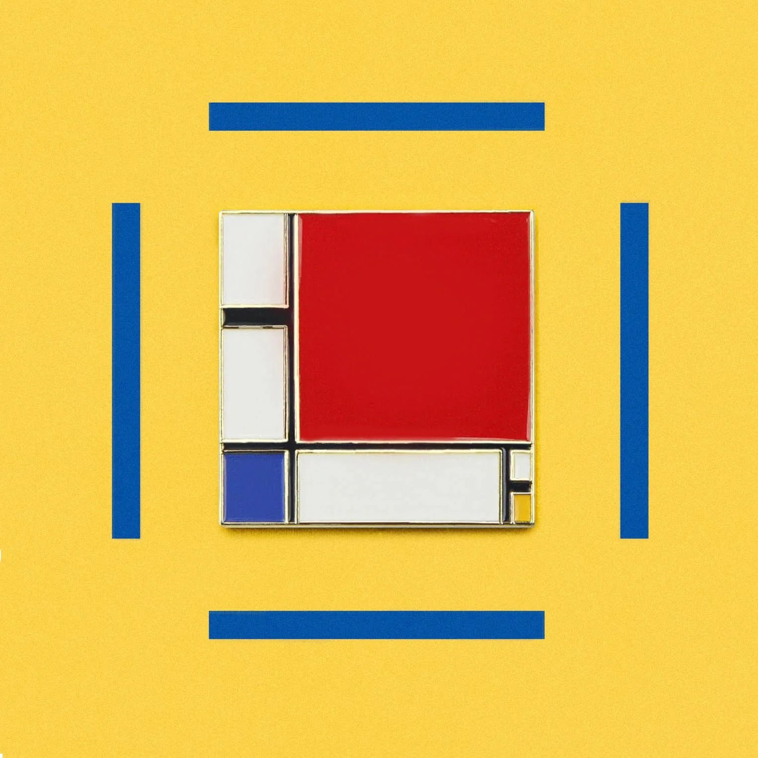 「Composition with Red,Blue,and Yellow Piet Mondrian」ピンズ 赤・青・黄のコンポジション/モンドリアン