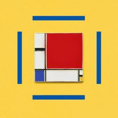 「Composition with Red,Blue,and Yellow Piet Mondrian」ピンズ 赤・青・黄のコンポジション/モンドリアン