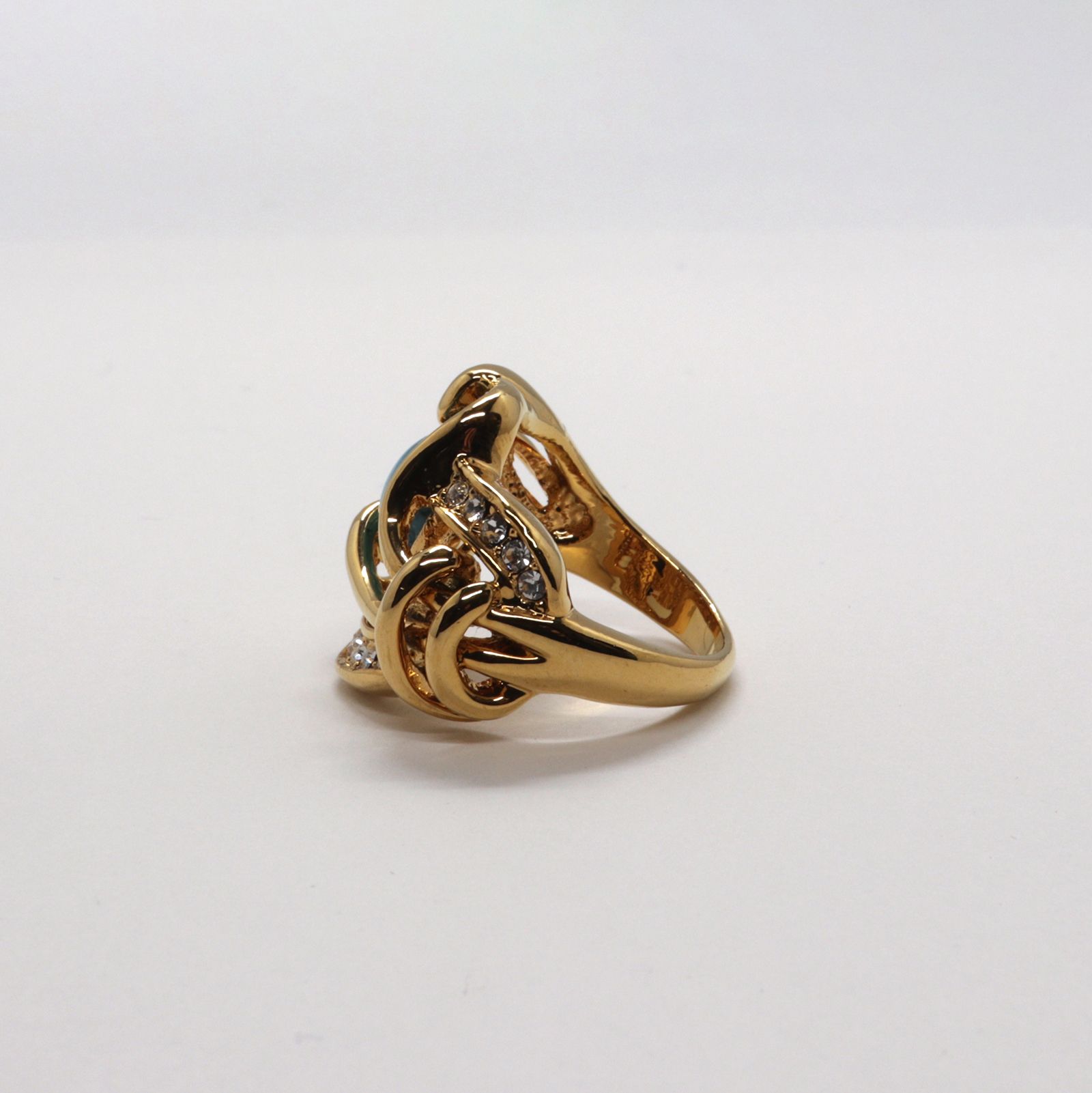 「エレガントターコイズ」デッドストックリング イギリス