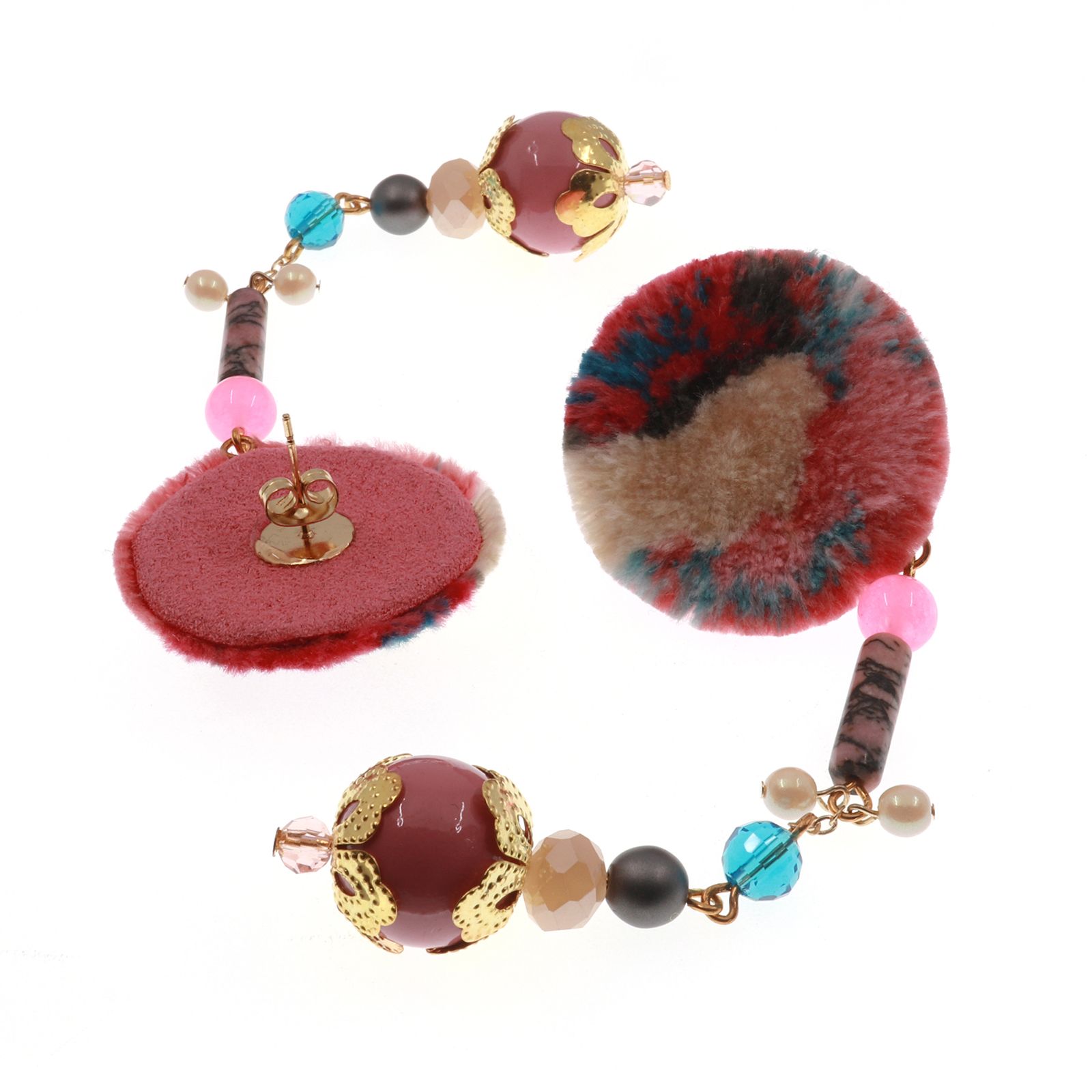 「TRIBO ビーズ」ピアス ピンク【collection de couleurs de sachikoism】