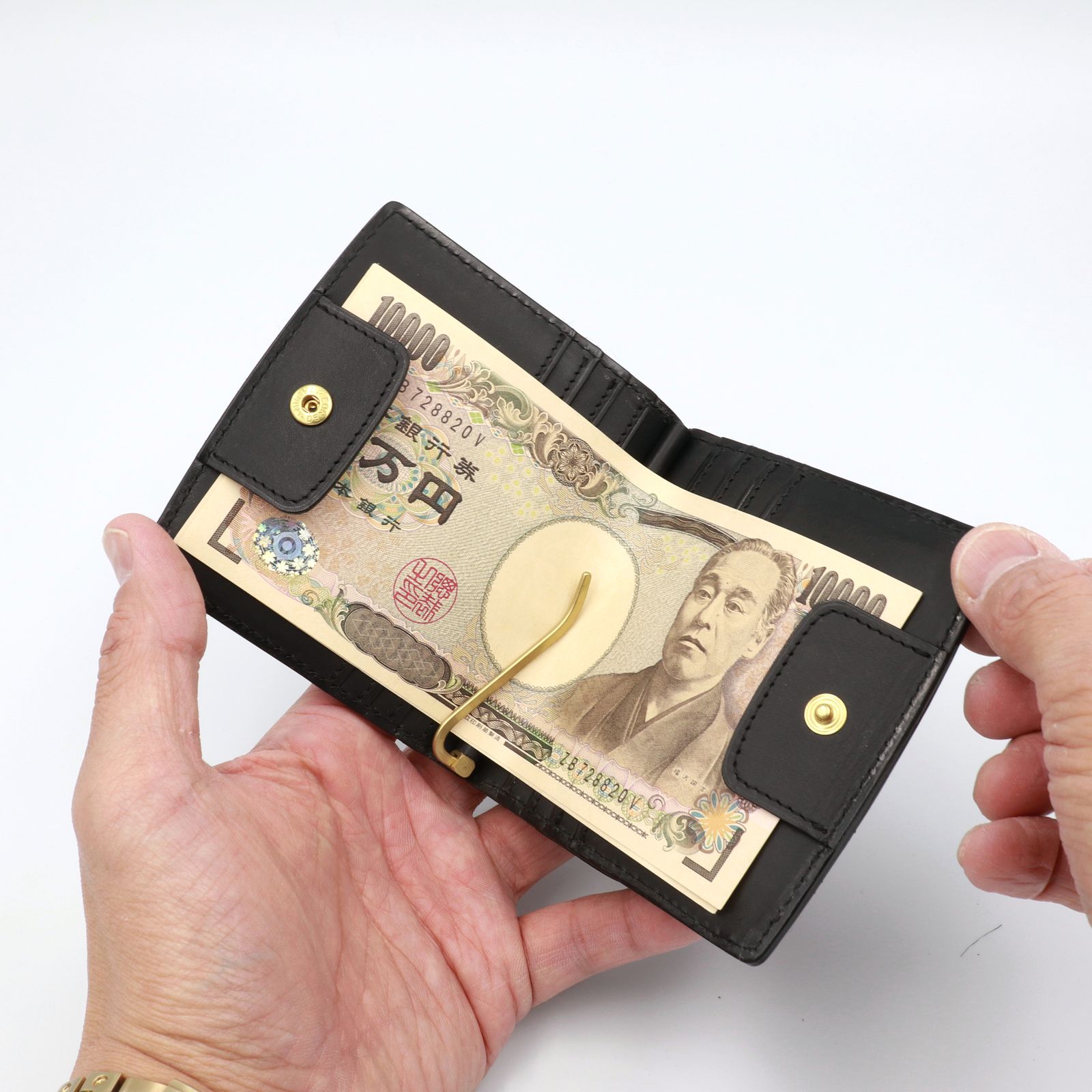 「SLATE」 マネークリップ式コンパクトウォレット レディッシュブラウン