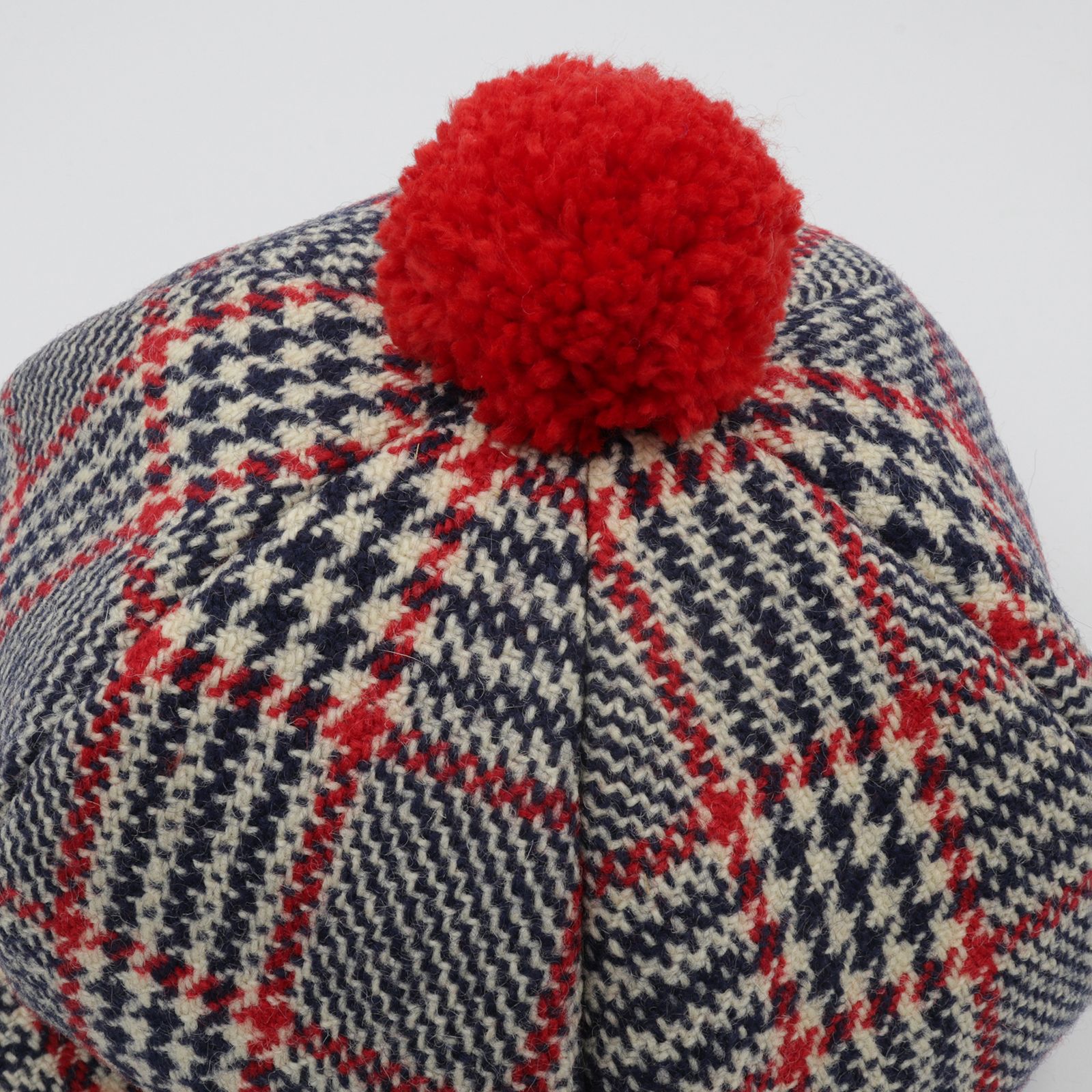 【送料無料対象外】ポンポンキャスケット トリコロールチェック