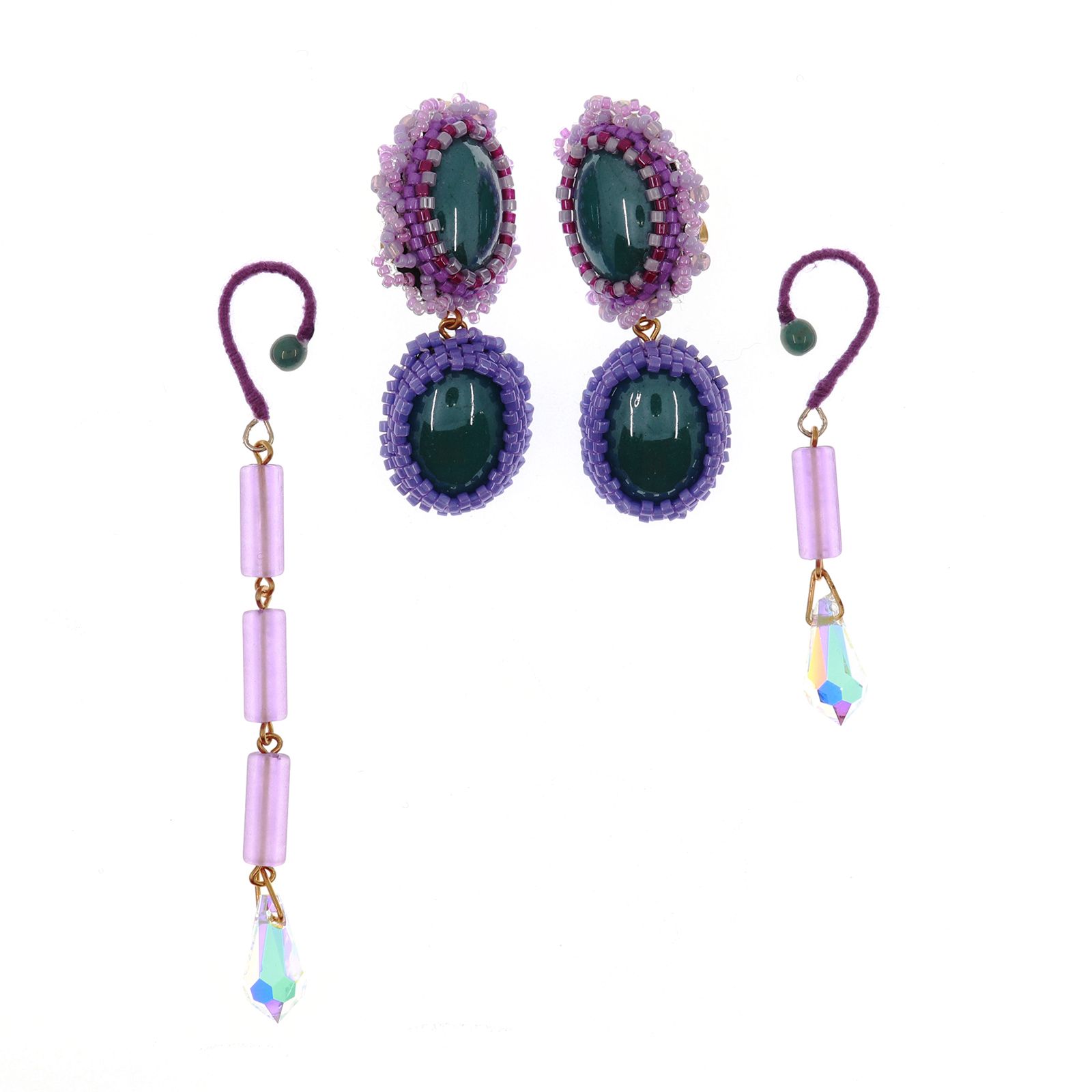 「Oval」イヤリング パープル【collection de couleurs de sachikoism】