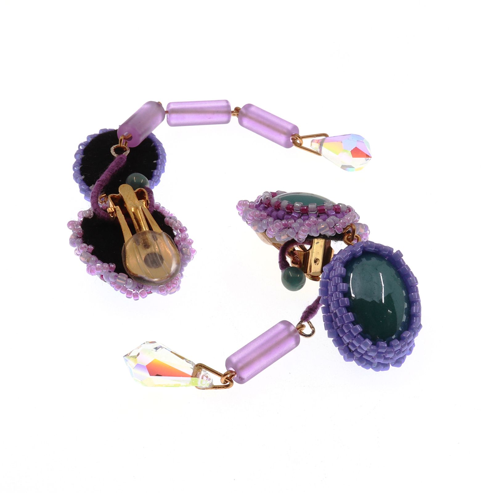 「Oval」イヤリング パープル【collection de couleurs de sachikoism】
