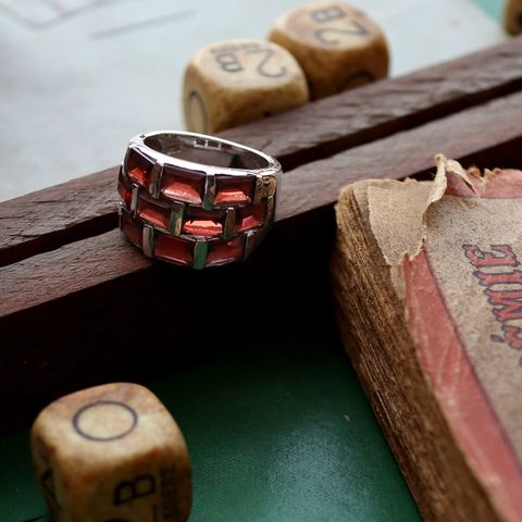 「ガーネットタイル」リング ヨーロッパ silver925