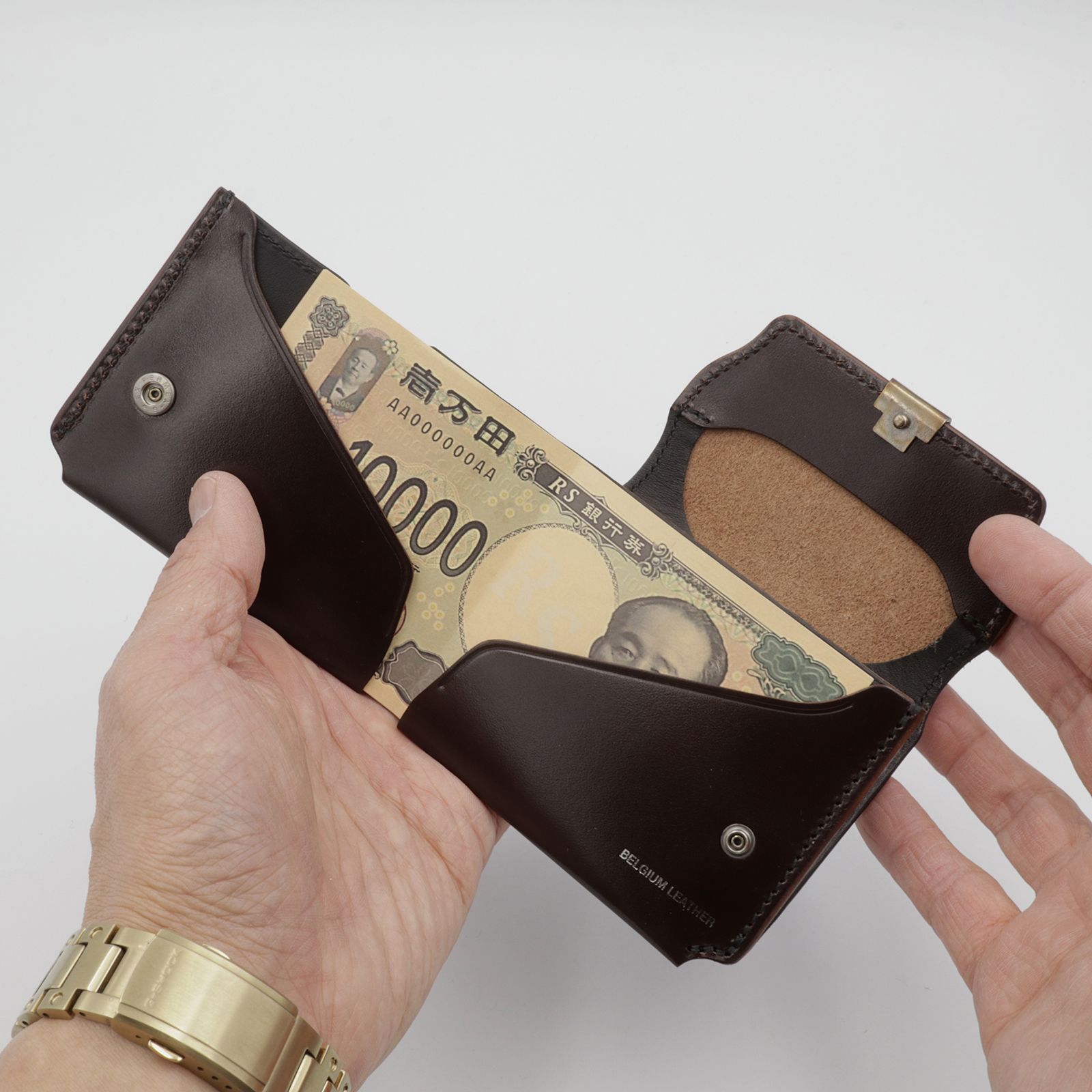 【Dual】ギャルソンコンパクトウォレット サドルプルアップ  ブラック