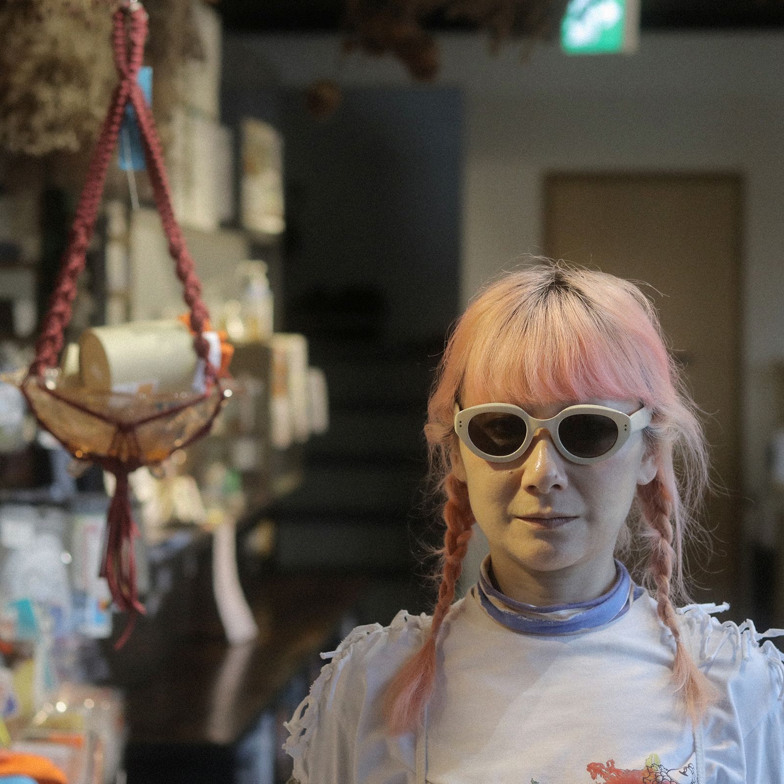 「Vanessa」Sunglasses Ivory × Gray Lens