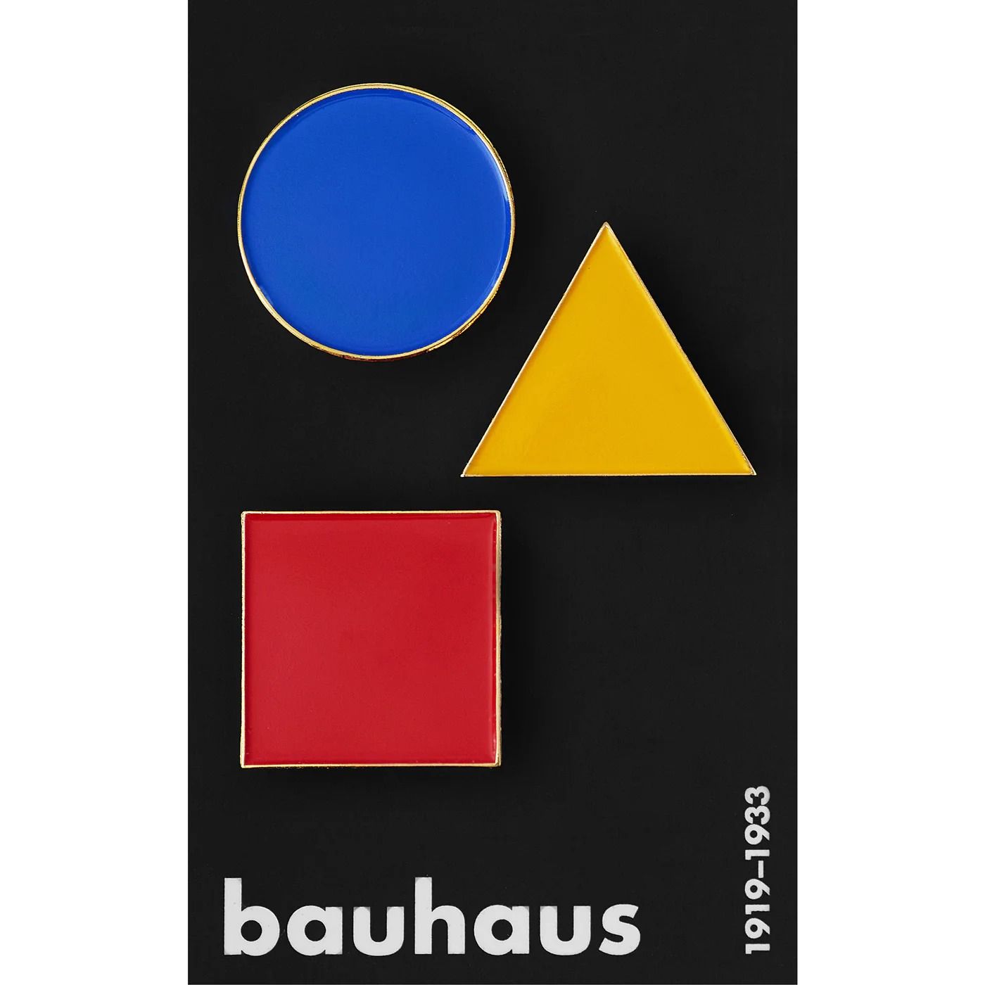「Basic Forms in the Primary Bauhaus Colours」ピンズ バウハウスコレクション